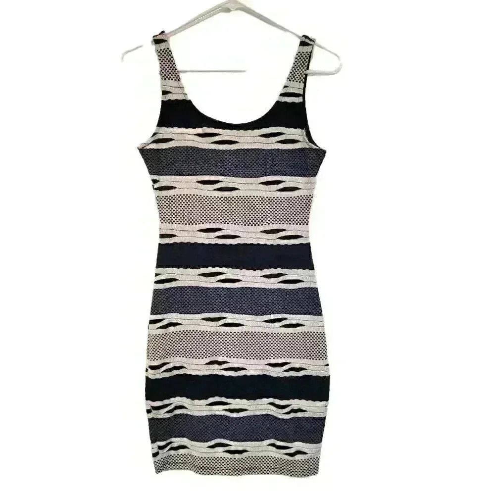 Aqua Women's Navy/Off White Striped Tank Dress